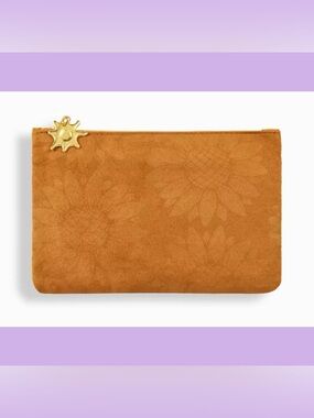 3 for $16 - NEW Ipsy Tan Sunflower Embossed Cosmetic Bag